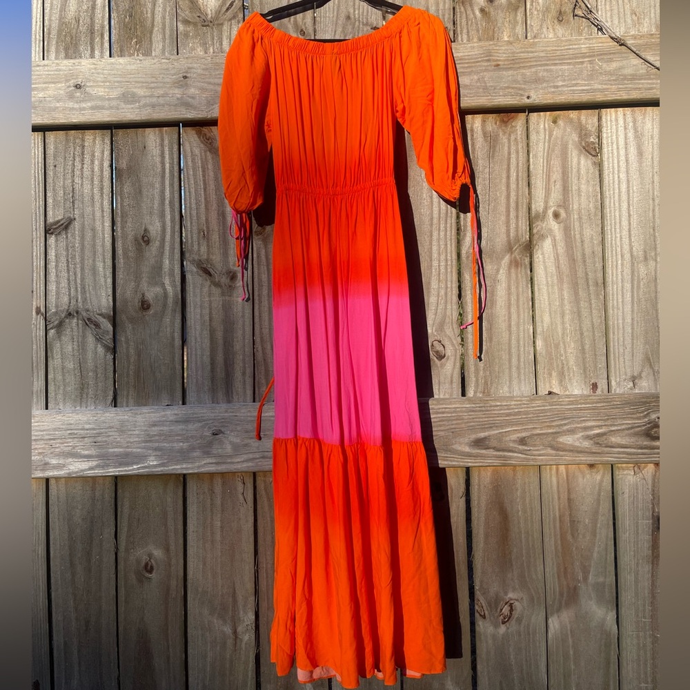 Linea Donatella Orange and Pink Women's Dress Size M - Picture 9 of 12